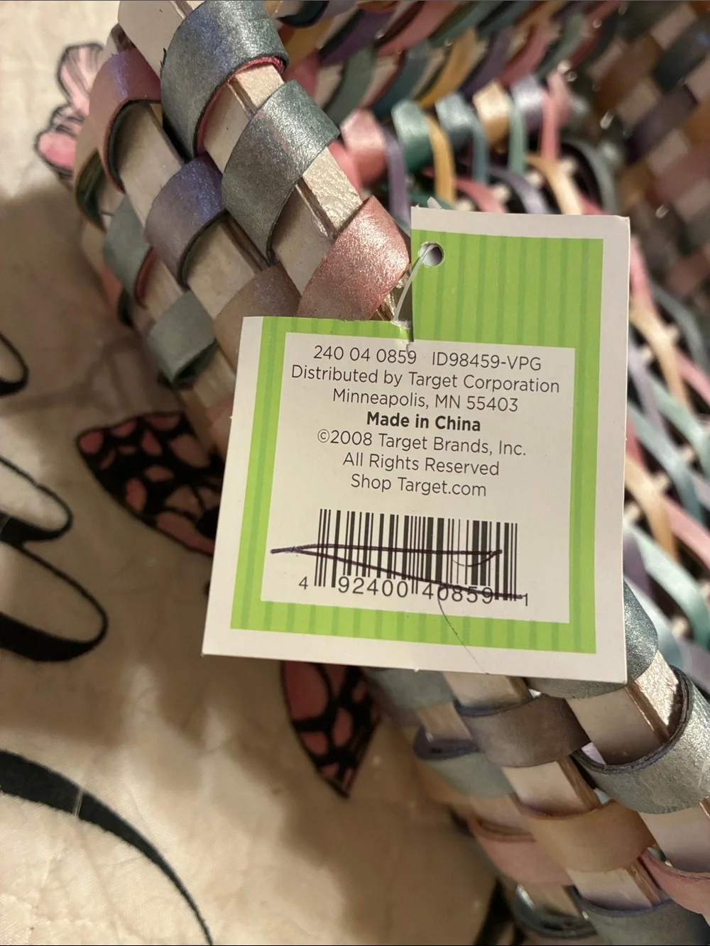 Target Pastel Multicolor Woven Square Basket